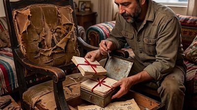 وجدت كرسياً مرمياً في القمامة… لكن ما اكتشفته داخله غيّر حياتها بالكامل!